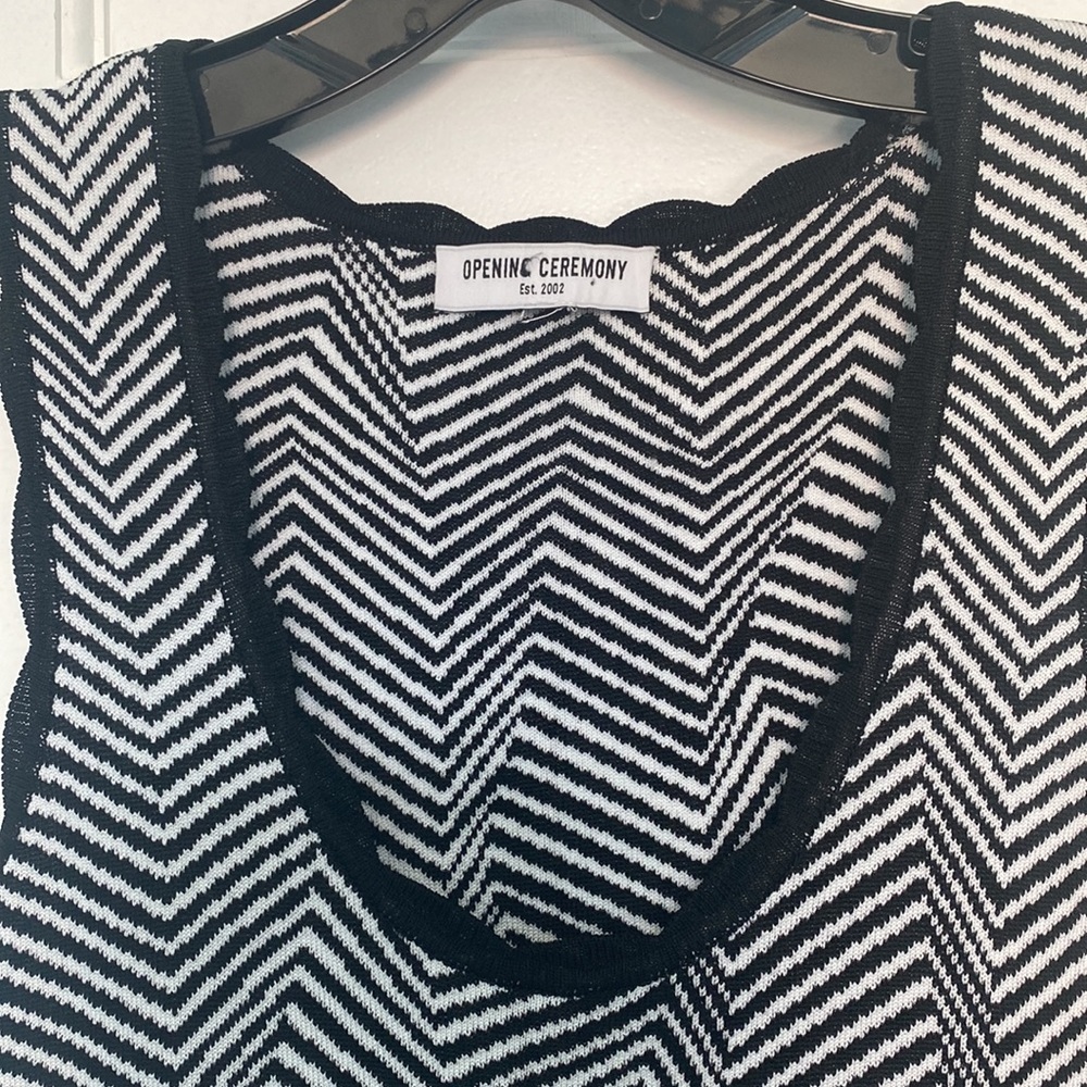 Free with 100 purchase- opening ceremony black white stretch dress - Picture 3 of 8
